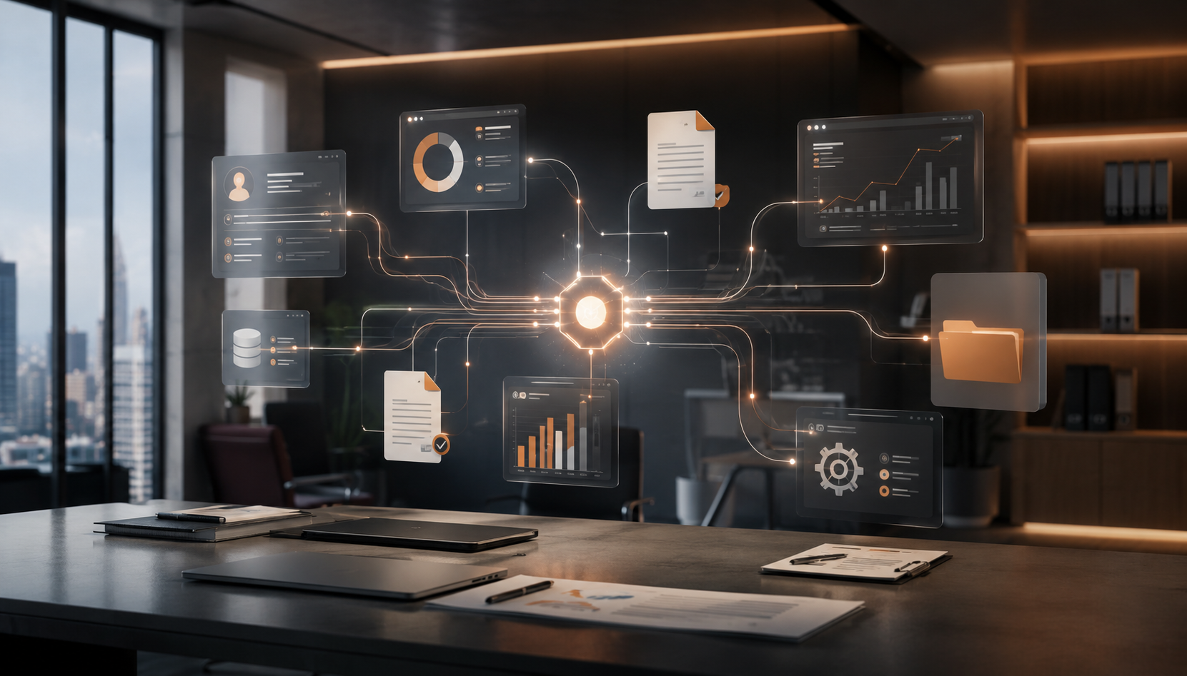 Procesos empresariales conectados mediante automatización con IA