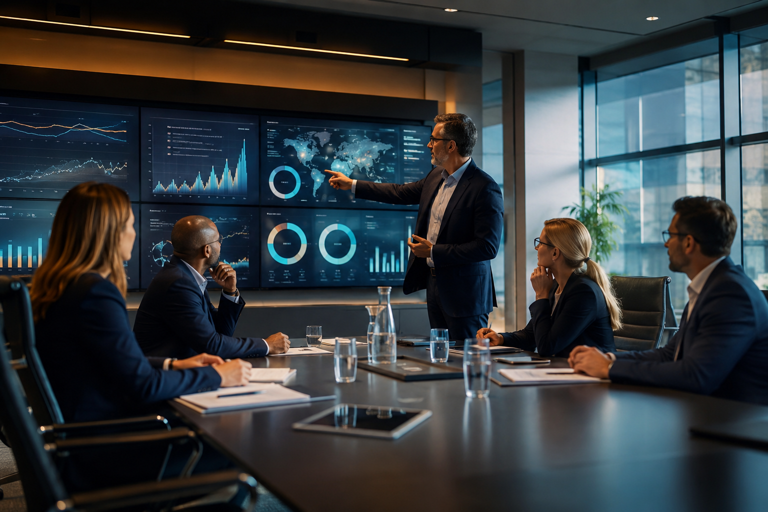 Direccion ejecutiva revisando consistencia de experiencia y percepcion de marca con datos