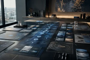 Arquitectura de narrativa de marca conectando posición, mercado y ventaja competitiva